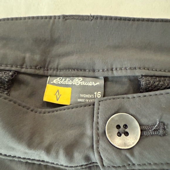 Eddie Bauer Travex women 16 hiking pants gray outdoor roll tab cuffs E70 - Picture 2 of 8
